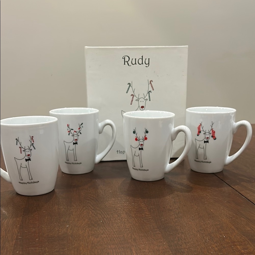 White Festive Mug Set